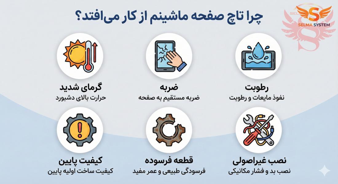 رفع مشکل تاچ مانیتور خودرو