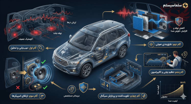 آمپلیفایرهای کلاس D (Class D): راهنمای خرید، مزایای فنی و مصرف بهینه برق در سیستم صوتی خودرو